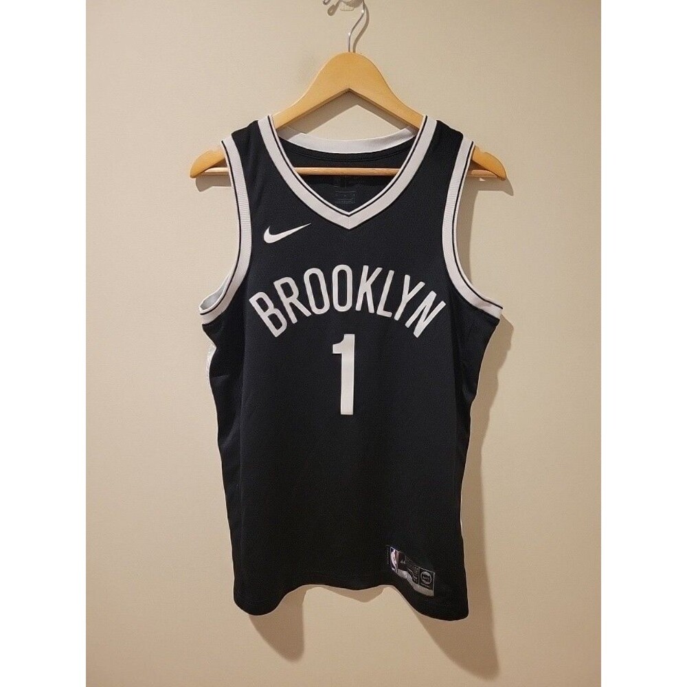 Nike Brooklyn Nets D’Angelo Russell #1 NBA Swingman Jersey Black Men’s 44 M